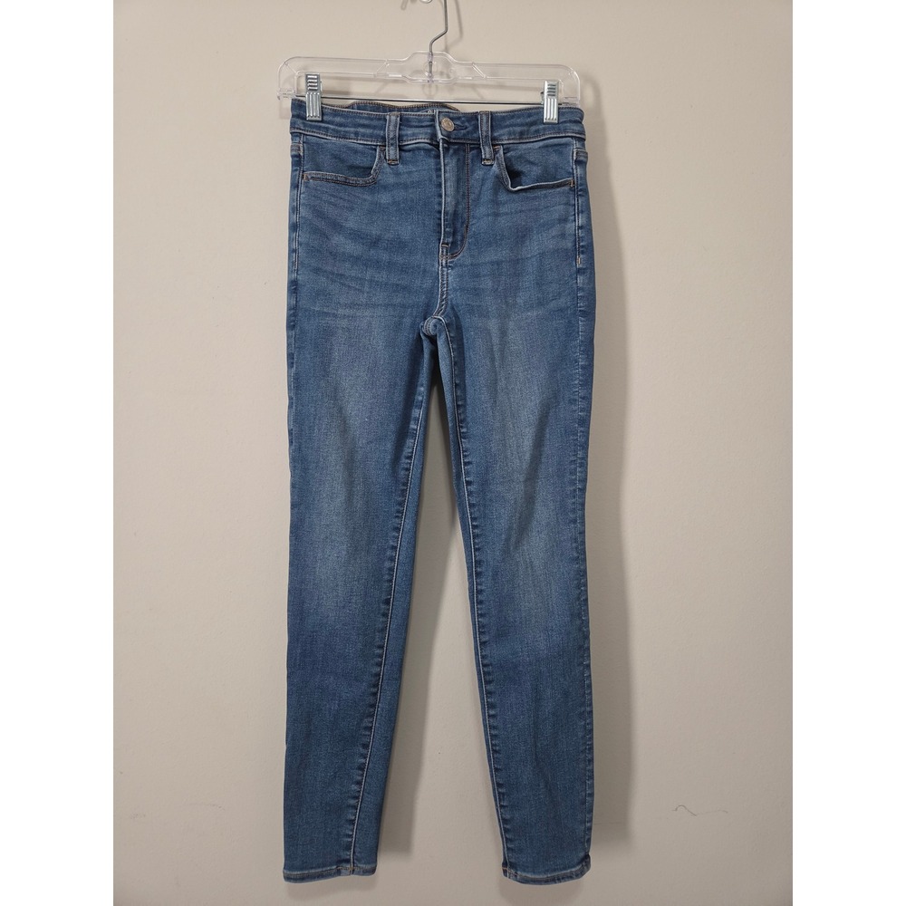 American Eagle Hi-Rise Jegging Next Level Stretch Medium Wash Blue Jeans Size 6S